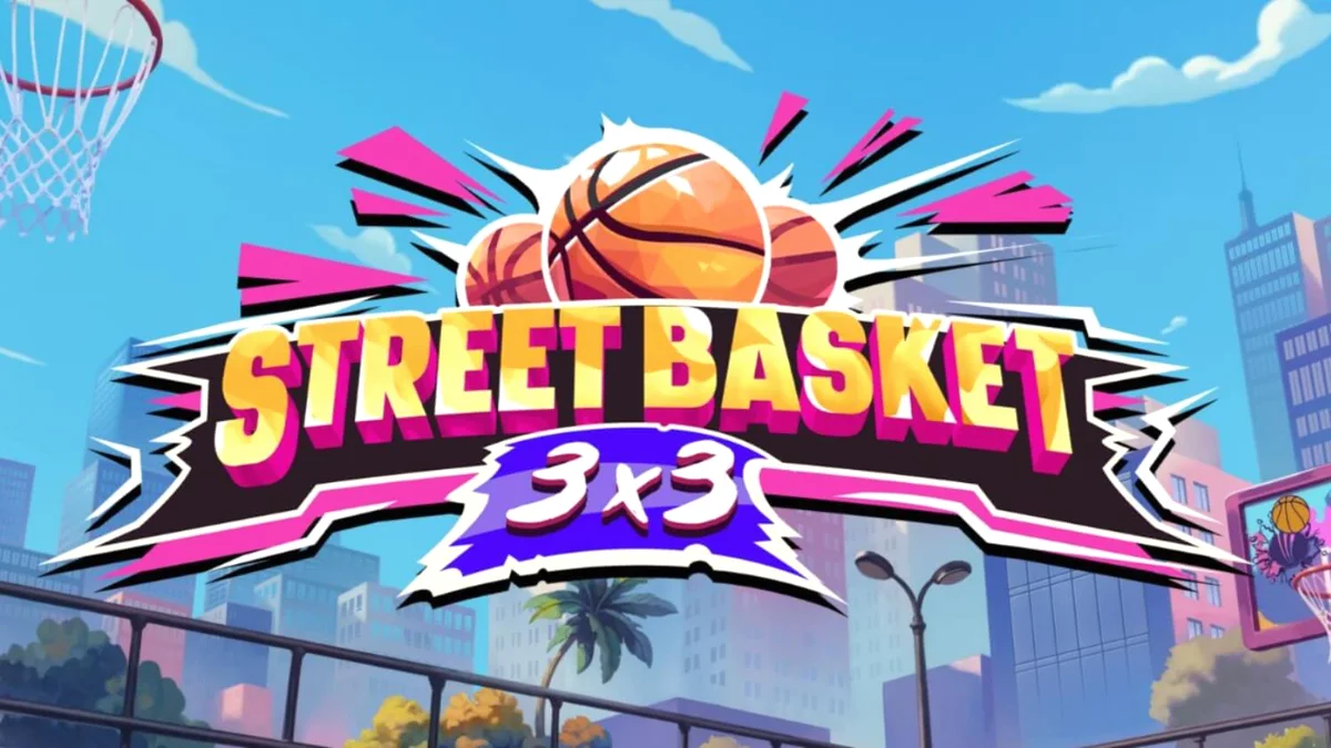 Street Basket 3×3 স্লট গেমের একটি দৃশ্য যেখানে বাস্কেটবল কোর্টের থিম ফুটে উঠেছে